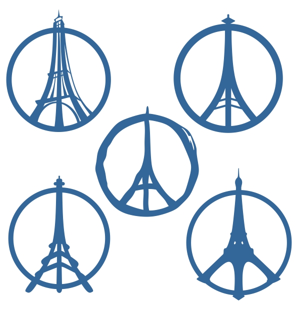 Eiffel Tower Peace Sign Cuttable Designs