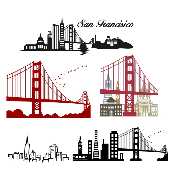 San Francisco Skyline Svg Cuttable Design