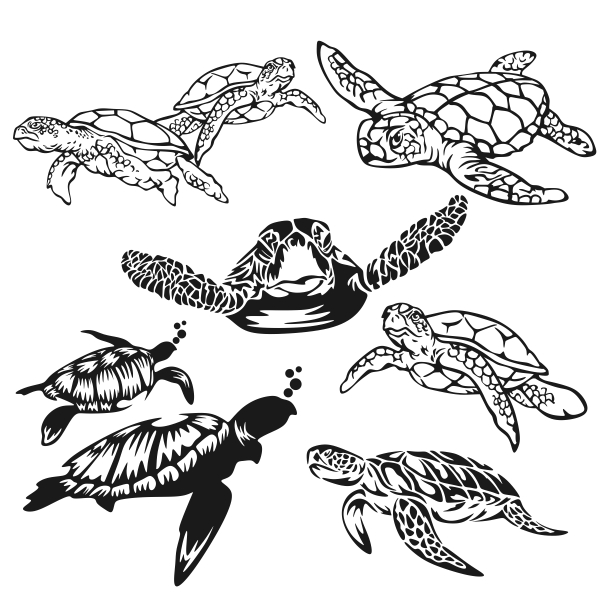Sea Turtles SVG Cuttable Designs