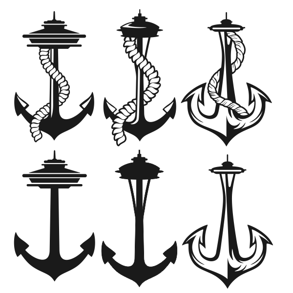 Seattle Anchor SVG Cuttable Designs