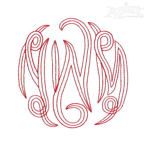 Apex Round Bean Monogram Embroidery Fonts
