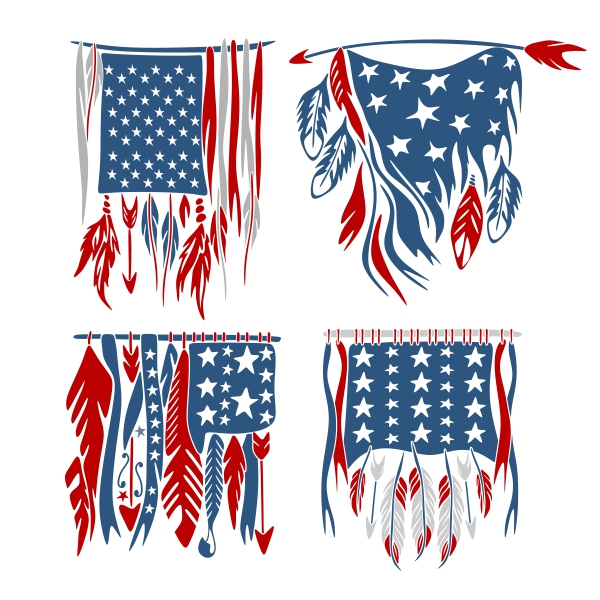 USA American Feather Flag SVG Cuttable Designs
