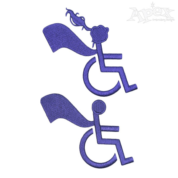 Wheel Chair Embroidery Designs