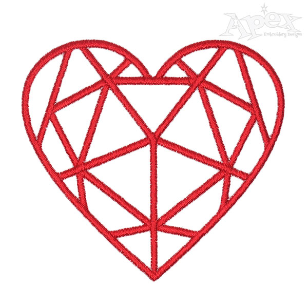 Diamond Heart Embroidery Designs 