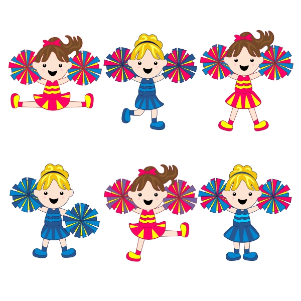 Cute Cheer Girls SVG Cuttable Designs