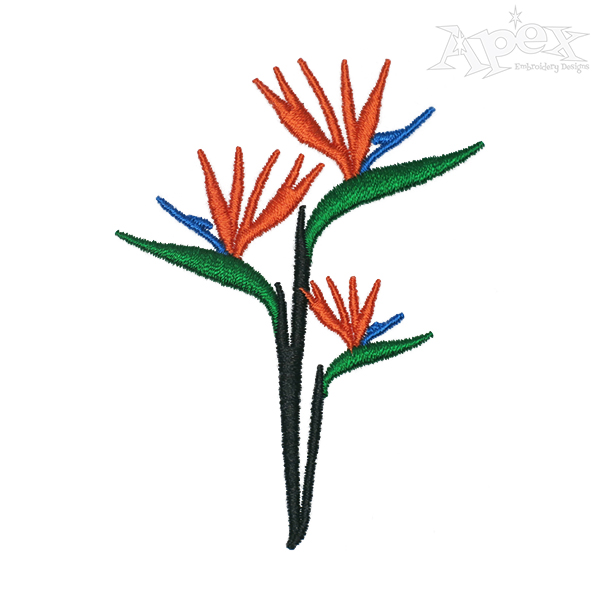 Bird of Paradise Flower Embroidery Designs