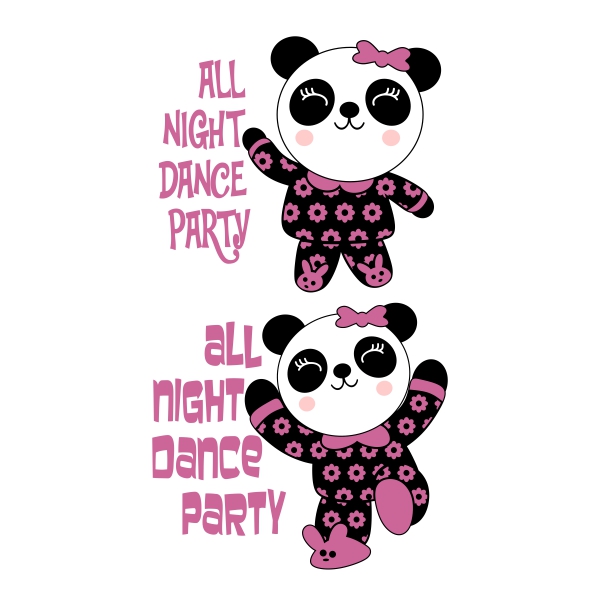 All Night Panda SVG Cuttable Designs