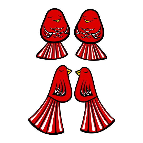 Happy Red Bird Couple SVG Cuttable Designs