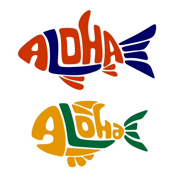 Aloha Fish SVG Cuttable Designs