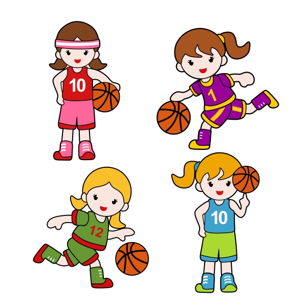 Basketball Girls SVG Cuttable Designs