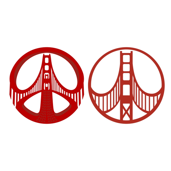 Circle Peace Golden Gate SVG Cuttable Designs