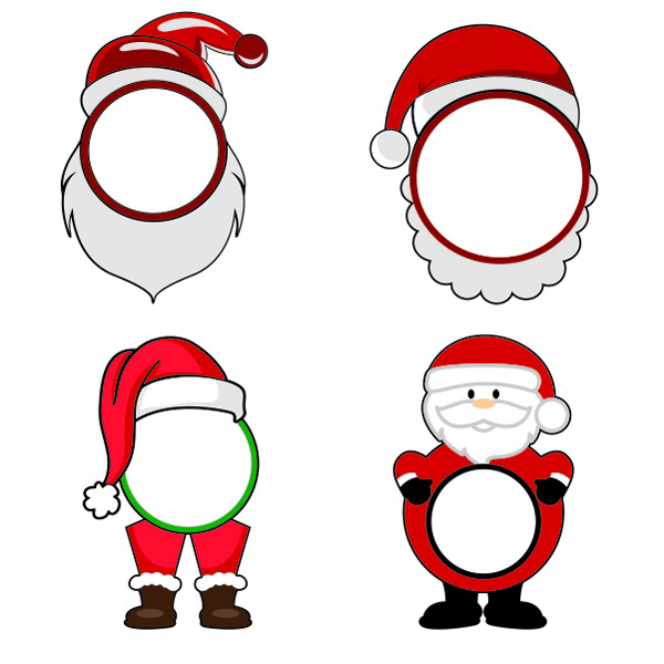 Christmas Santa Claus Monogram Cuttable Frames