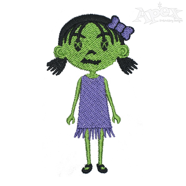 Zombie Girl Embroidery Designs