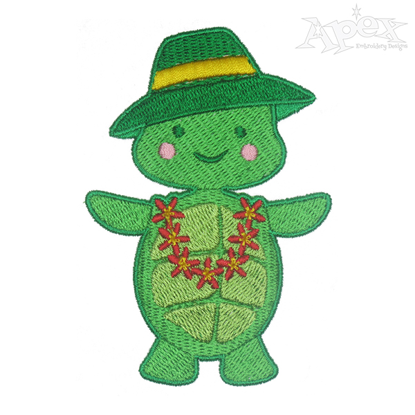 Happy Turtle Embroidery Designs