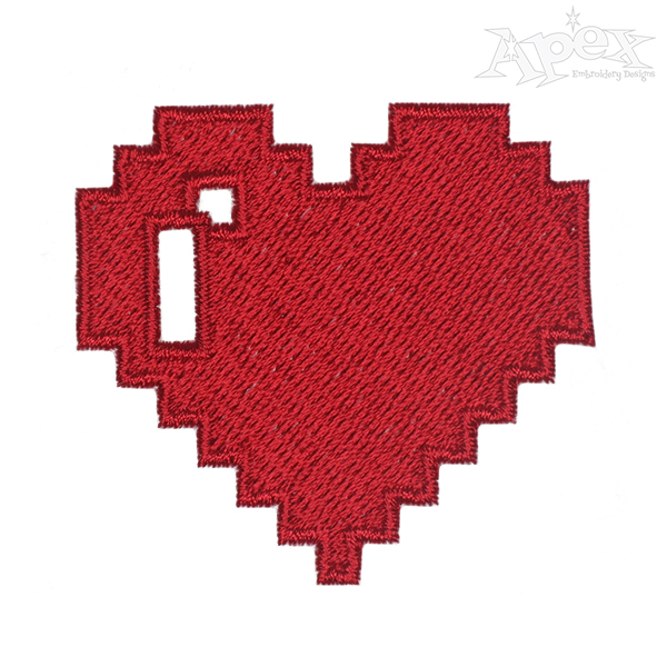 Pixel Heart Embroidery Designs