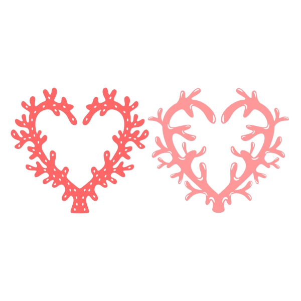 Coral Heart SVG Cuttable Designs