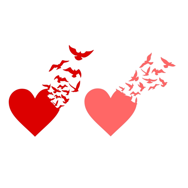 Heart Birds SVG Cuttable Designs