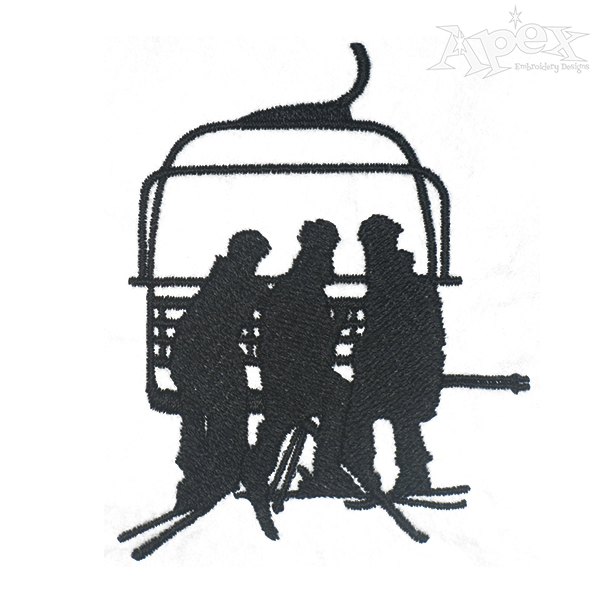 Ski Lift Chair Embroidery Design