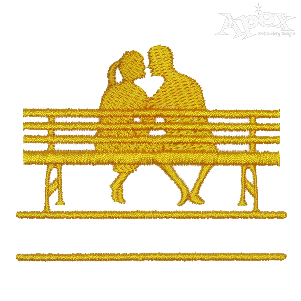 Couple on Bench Embroidery Frame