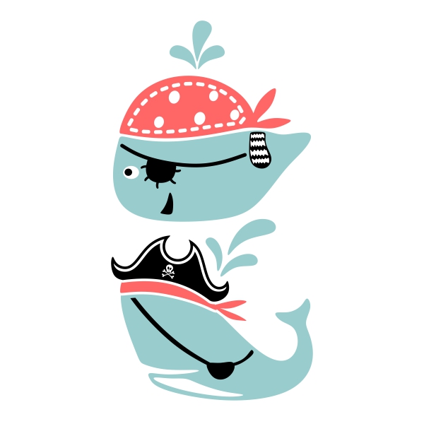 Pirate Whale SVG Cuttable Files