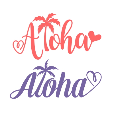 Aloha Palm Tree SVG Cuttable Files