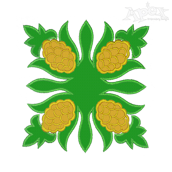 Pineapple Art Applique Embroidery Designs
