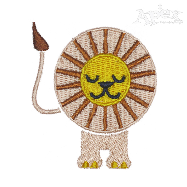 Cartoon Lion Embroidery Design
