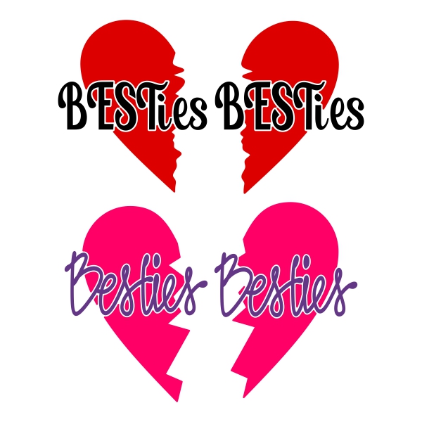Besties Heart SVG Cuttable Designs