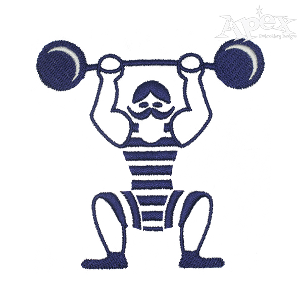 Weightlifting Embroidery Design