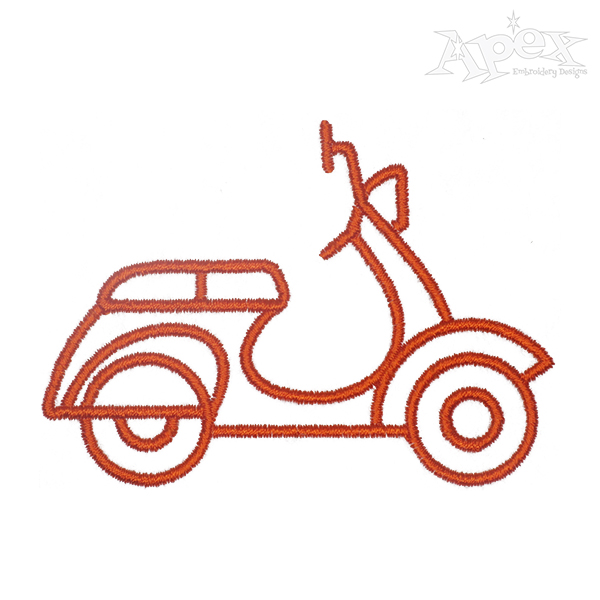 Scooter Motorbike Embroidery Design