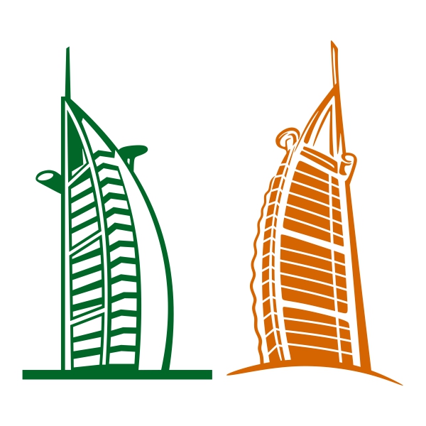 United Arab Emirates Burj Al Arab Skyscraper SVG Cuttable Design