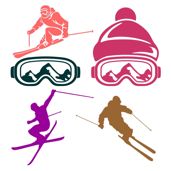 Snow Ski Pack SVG Cuttable Design