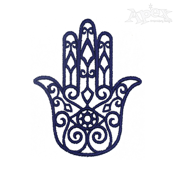Hamsa Hand Embroidery Design