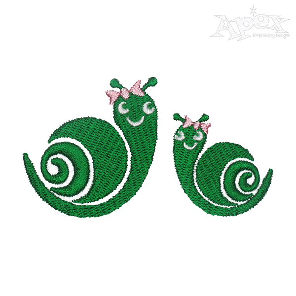 Lovely Snails Embroidery Design