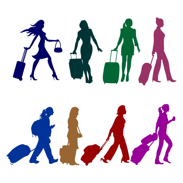Travel Lady Woman SVG Cuttable Design