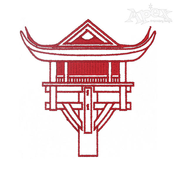 One Pillar Pagoda Embroidery Design