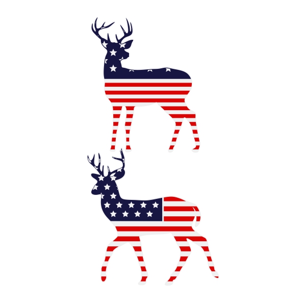 US Flag Deer SVG Cuttable Design