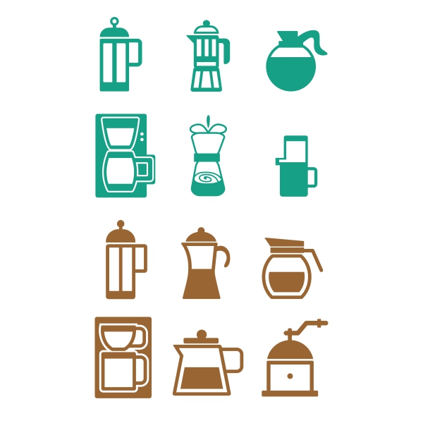 Coffee Icon Pack SVG Cuttable Design