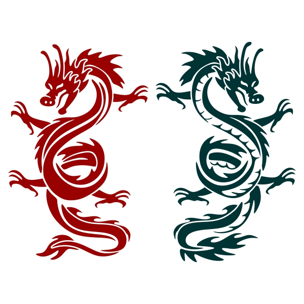 China Dragons SVG Cuttable Design