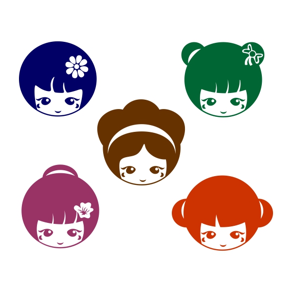 Japan Doll Kokeshi SVG Cuttable Design