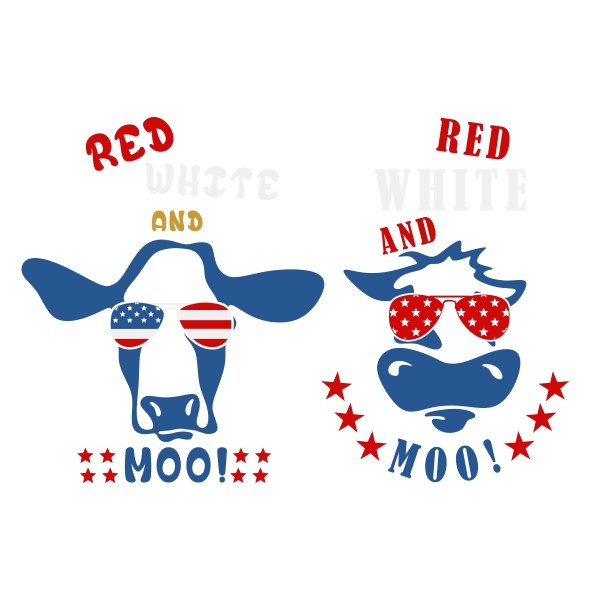Red White and Moo Cow SVG Cuttable Design