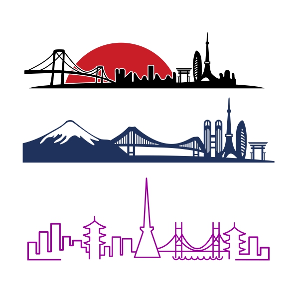 Tokyo Skyline SVG Cuttable Design