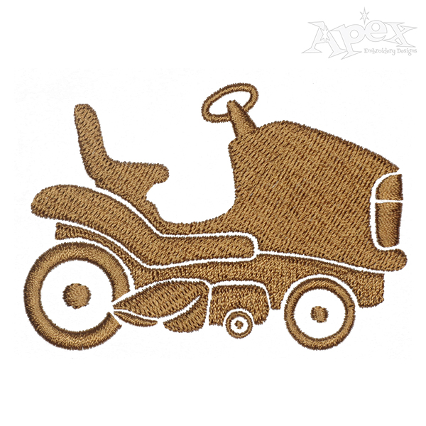 Riding Lawn Mower Embroidery Design