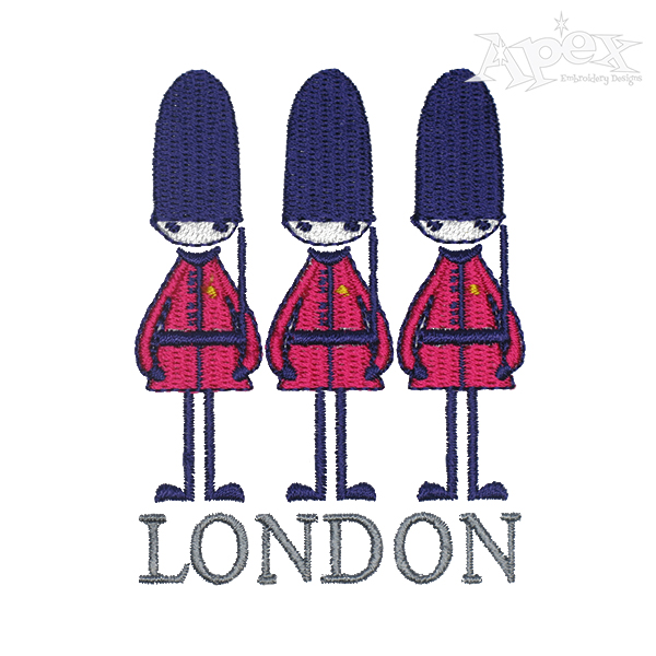 London Queen's Guard Embroidery Design