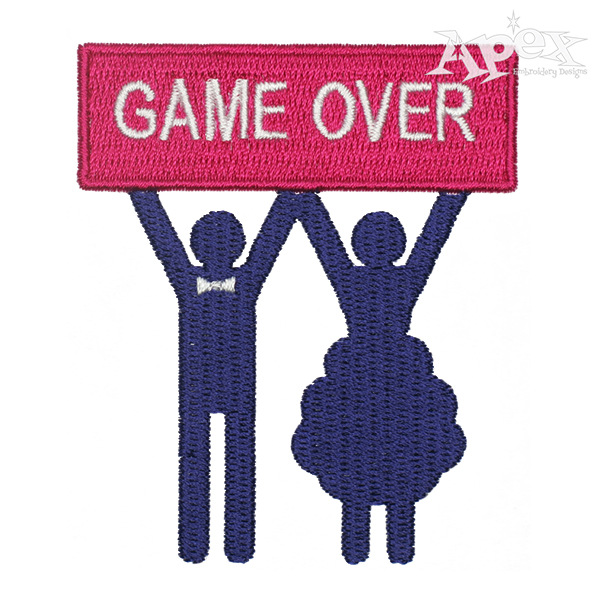 Game Over Wedding Embroidery Design