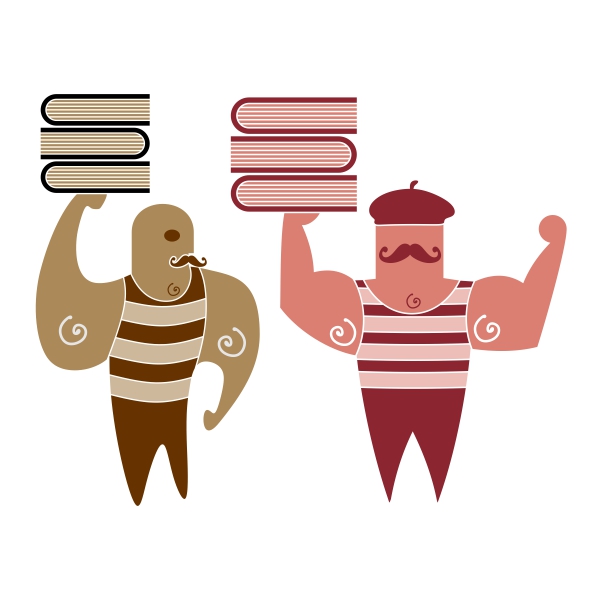 Strong Man holding Books SVG Cuttable Design