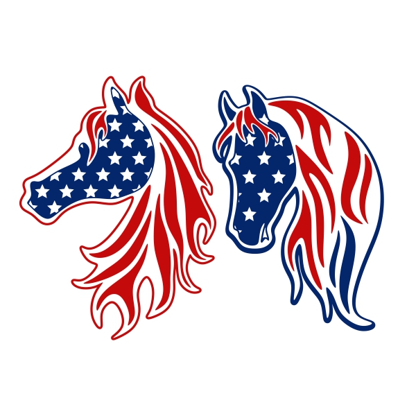 USA US Flag Patriotic Horse SVG Cuttable Design