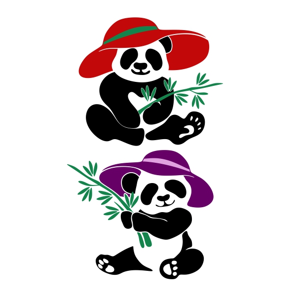 Panda wearing Hat SVG Cuttable Design