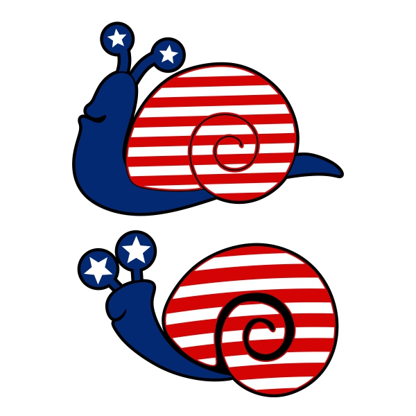 USA America Flag Patriotic Snail SVG Cuttable Design