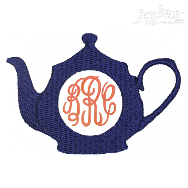 Teapot Monogram Embroidery Frame